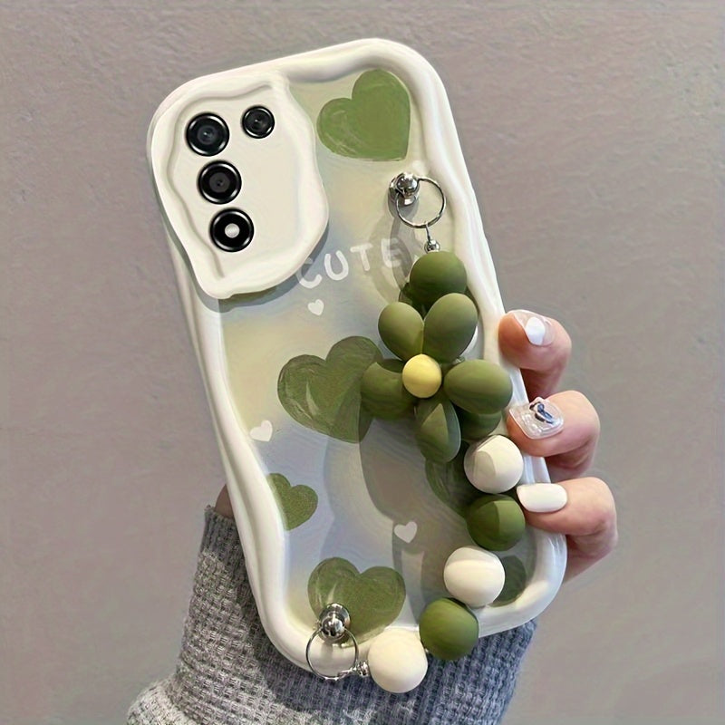 Luxlany Oil Painting Love Flower Bracelet Beads Case for Samsung