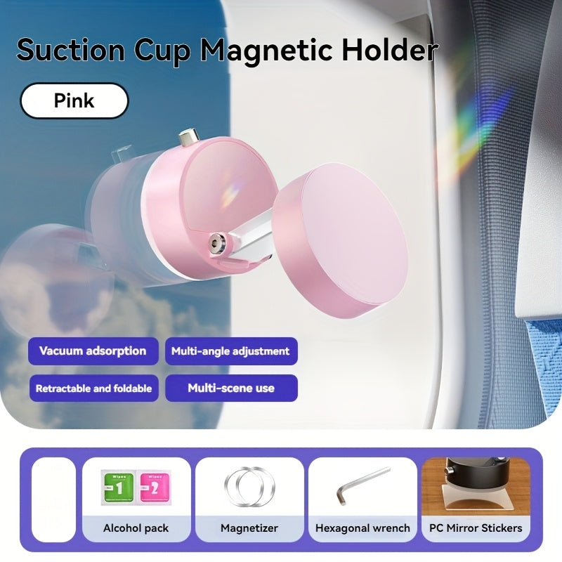 360° Rotating Magnetic Phone Holder with Vacuum Suction Cup, Multi-Functional Expand Stand, Suitable for Kitchen, Desktop, Office, Fitness, Travel, Car - Durable ABS Material