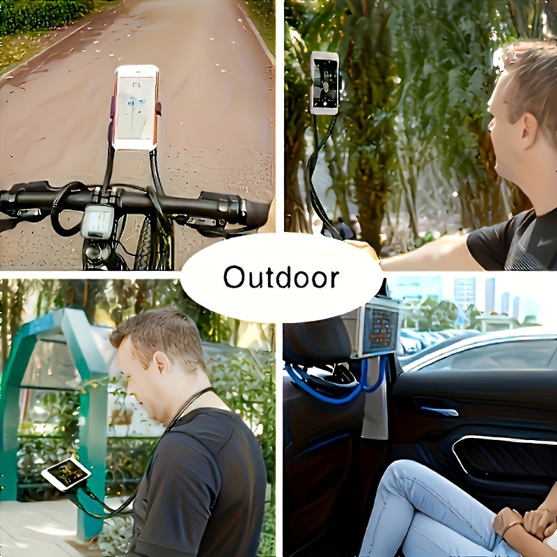 luxlany Adjustable Iron Neck Holder for Mobile Phones, 360° Rotatable Lazy Bracket, Universal Soft Iron Hanging Neck Rest for Home and Bed Use