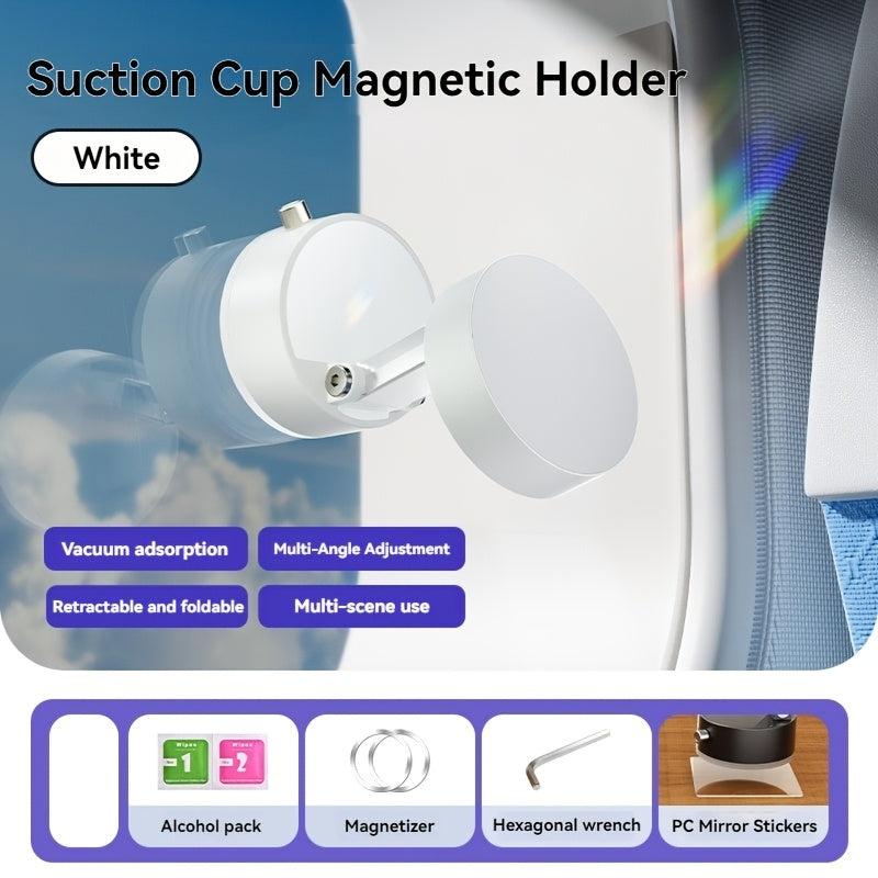 360° Rotating Magnetic Phone Holder with Vacuum Suction Cup, Multi-Functional Expand Stand, Suitable for Kitchen, Desktop, Office, Fitness, Travel, Car - Durable ABS Material