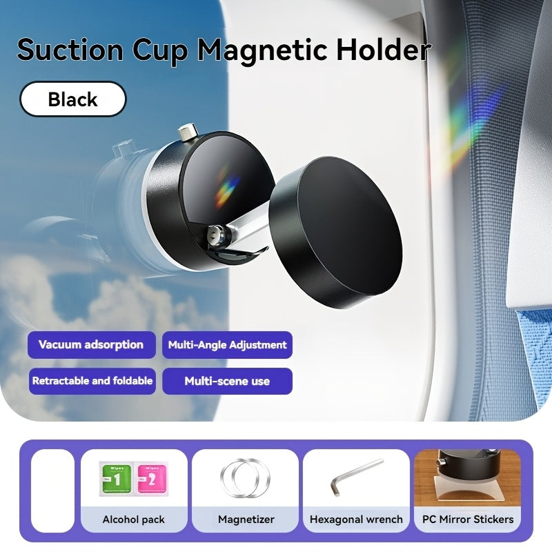 360° Rotating Magnetic Phone Holder with Vacuum Suction Cup, Multi-Functional Expand Stand, Suitable for Kitchen, Desktop, Office, Fitness, Travel, Car - Durable ABS Material