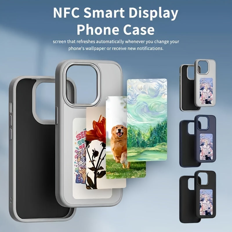 E-Ink Screen Smart Four-Color Ink Screen NFC Function Mobile Phone Case, Iphone 16/15/14/13 Pro Max, DIY Pictures, Wireless Transmission Mobile Phone Case