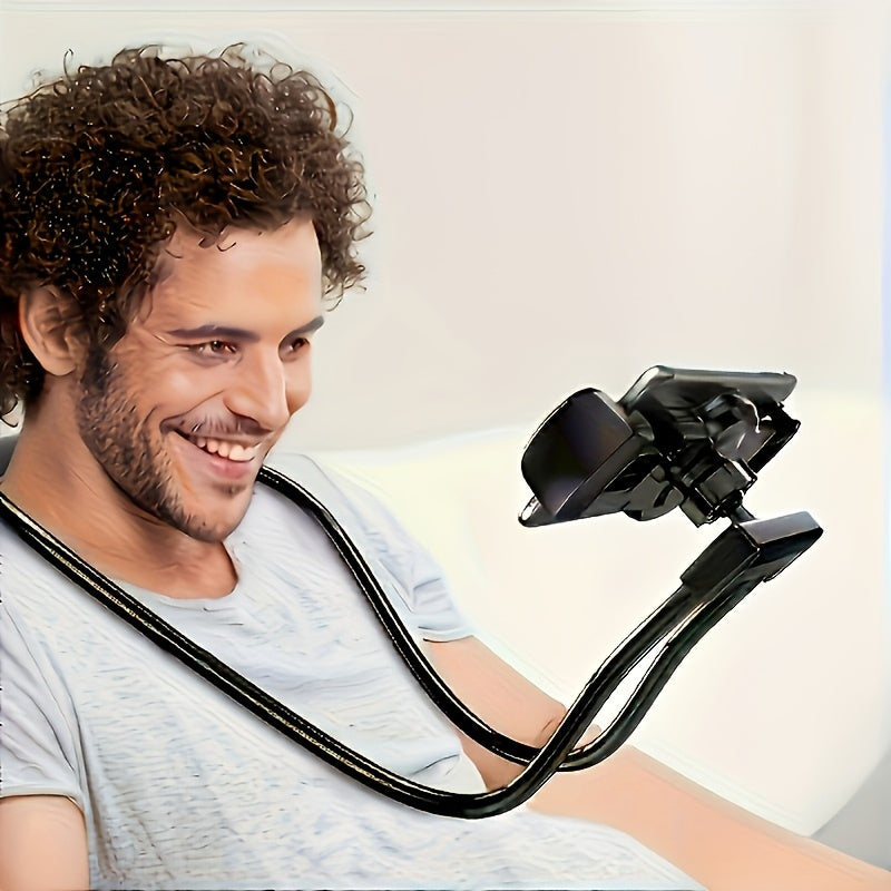 luxlany Adjustable Iron Neck Holder for Mobile Phones, 360° Rotatable Lazy Bracket, Universal Soft Iron Hanging Neck Rest for Home and Bed Use