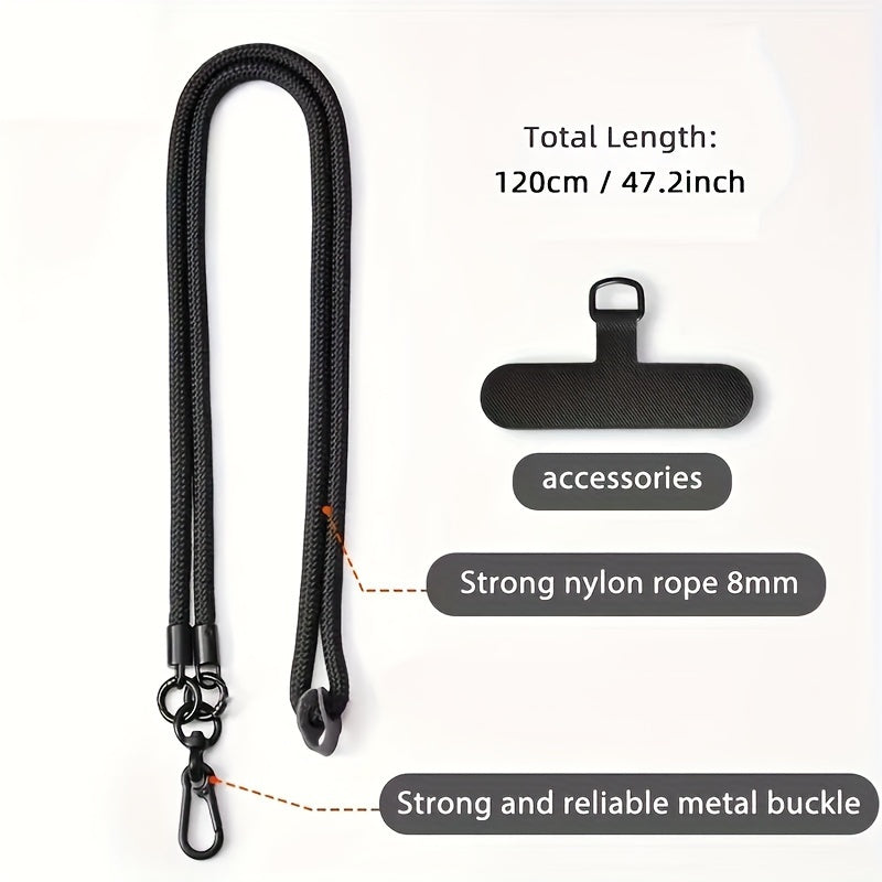 Durable Nylon Crossbody Phone Strap - Adjustable Anti-Drop Anti-Loss for Outdoor Enthusiasts.