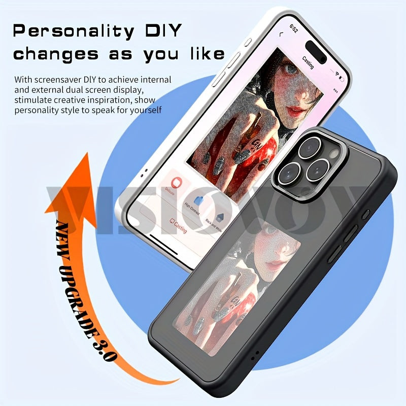 E-Ink Screen Smart Four-Color Ink Screen NFC Function Mobile Phone Case, Iphone 16/15/14/13 Pro Max, DIY Pictures, Wireless Transmission Mobile Phone Case