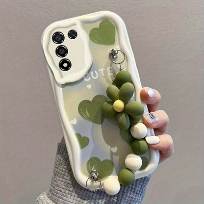 Luxlany Oil Painting Love Flower Bracelet Beads Case for Samsung