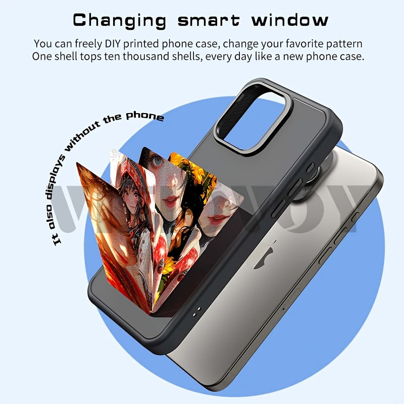 E-Ink Screen Smart Four-Color Ink Screen NFC Function Mobile Phone Case, Iphone 16/15/14/13 Pro Max, DIY Pictures, Wireless Transmission Mobile Phone Case