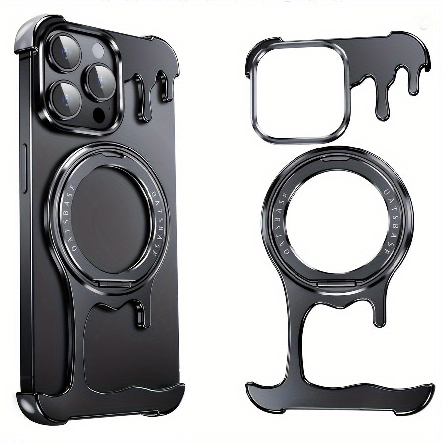 Liquid Water Drop Shape Metal Mobile Phone Case - Suitable for iPhone.