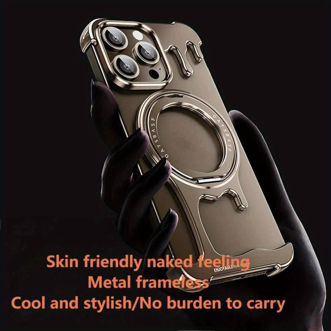 Liquid Water Drop Shape Metal Mobile Phone Case - Suitable for iPhone.