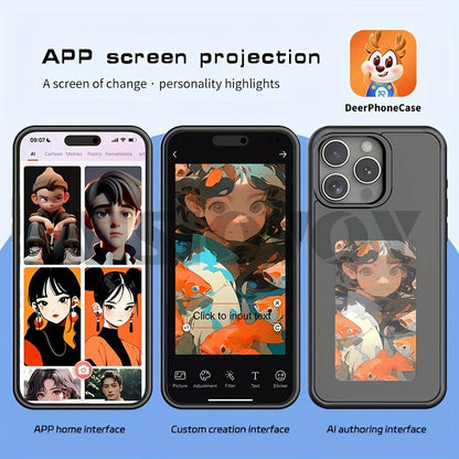 E-Ink Screen Smart Four-Color Ink Screen NFC Function Mobile Phone Case, Iphone 16/15/14/13 Pro Max, DIY Pictures, Wireless Transmission Mobile Phone Case