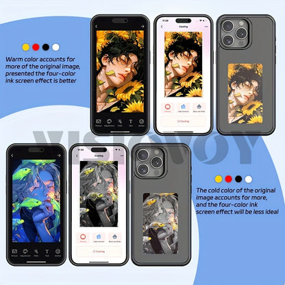 E-Ink Screen Smart Four-Color Ink Screen NFC Function Mobile Phone Case, Iphone 16/15/14/13 Pro Max, DIY Pictures, Wireless Transmission Mobile Phone Case
