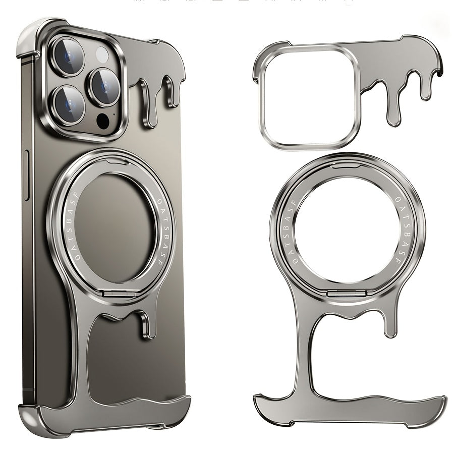 Liquid Water Drop Shape Metal Mobile Phone Case - Suitable for iPhone.
