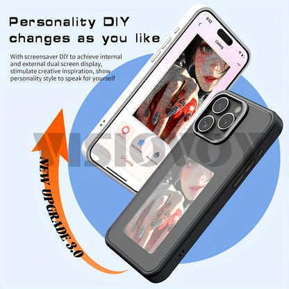 E-Ink Screen Smart Four-Color Ink Screen NFC Function Mobile Phone Case, Iphone 16/15/14/13 Pro Max, DIY Pictures, Wireless Transmission Mobile Phone Case