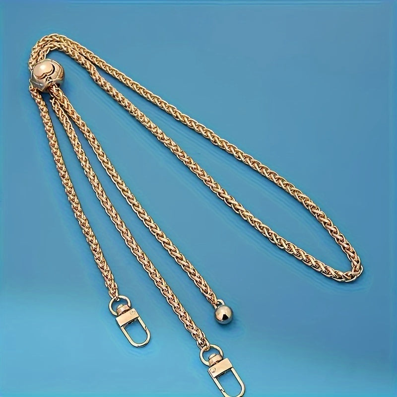 Luxlany 1Pc Small Golden Ball Adjustable Shoulder Strap, Crossbody Metal Chain.